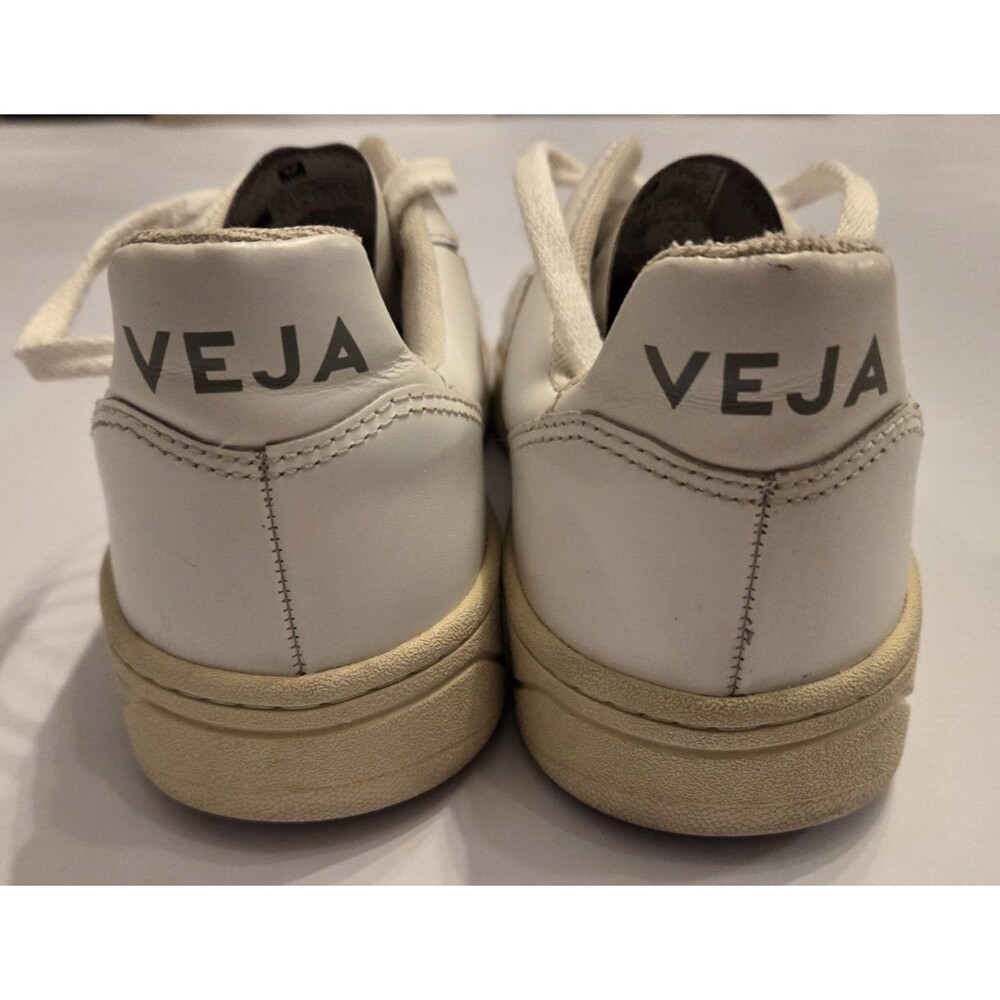 Veja White Leather Low Top Sneakers Women's Size US6 /EU37 Casual Minimalist - Picture 4 of 10